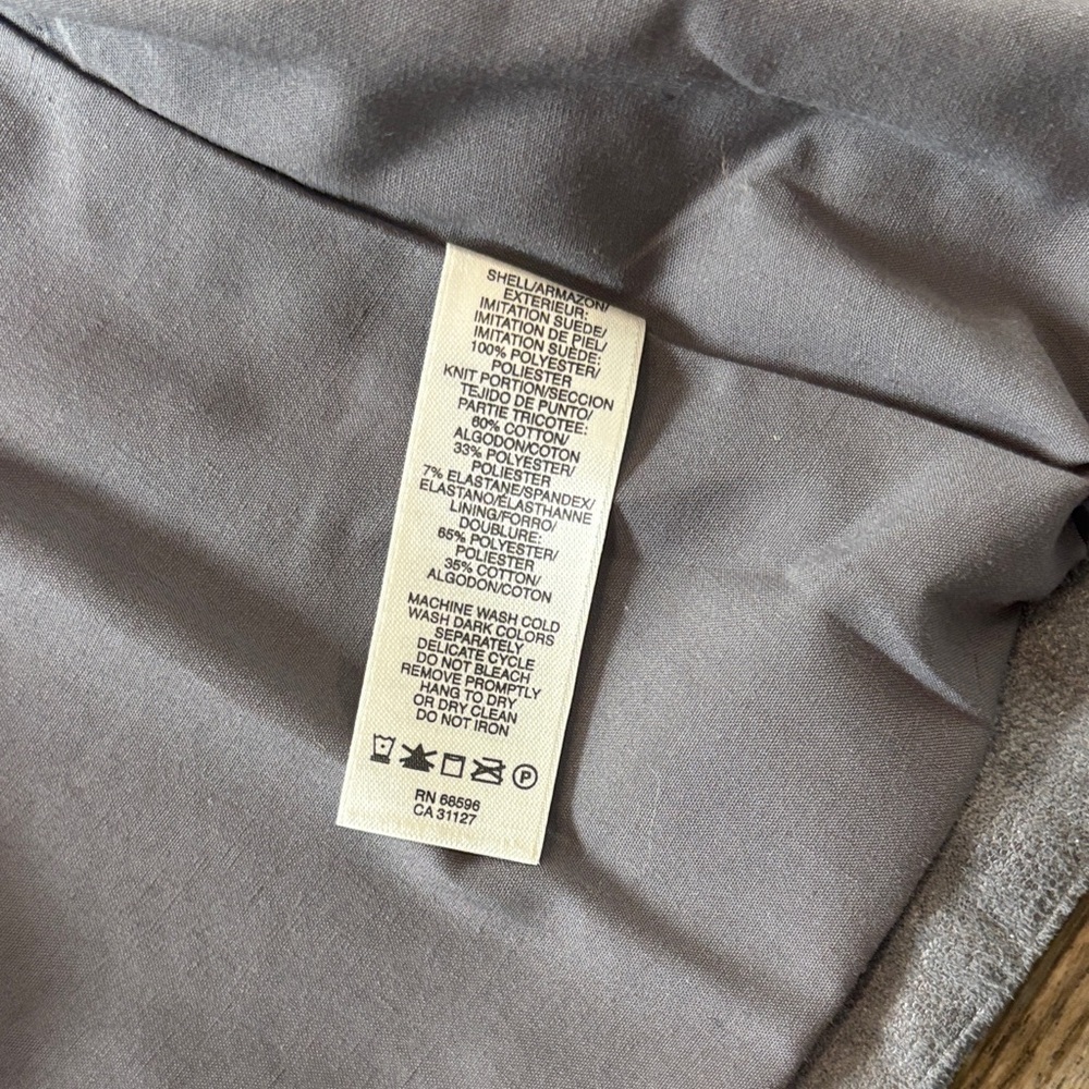DKNY JEANS Grey Faux Suede Asymmetrical Zip Jacket Moto Biker Womens Size Medium - Picture 10 of 13